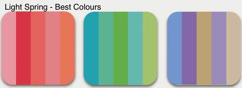 Spring type. Light spring palette. pure spring palette. light spring colour palette. bright spring palette.