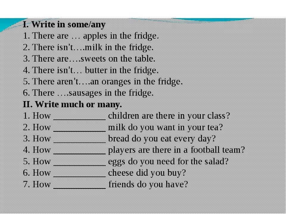 Упражнение 2 write in was were