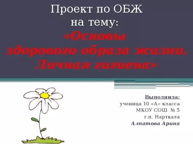 Проект по предмету ОБЖ "Здоровый образ жизни"