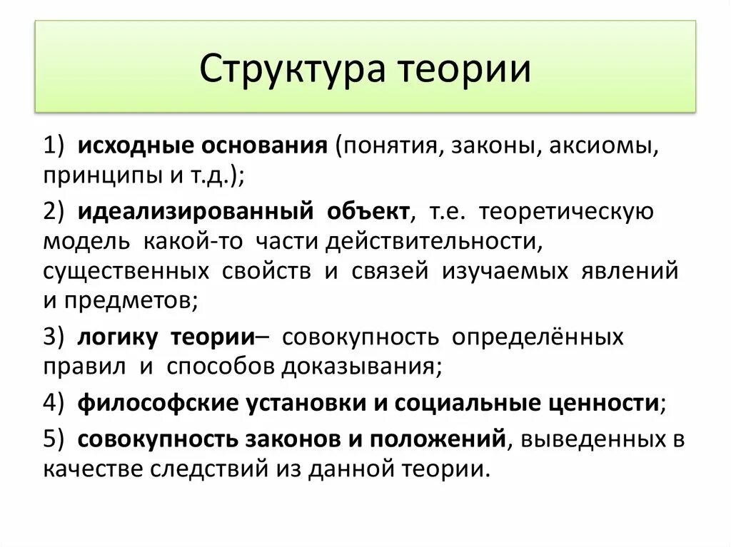 Определение структуры теории. Структура теории. структура гипотезы. структура научной теории. элементы структуры теории.