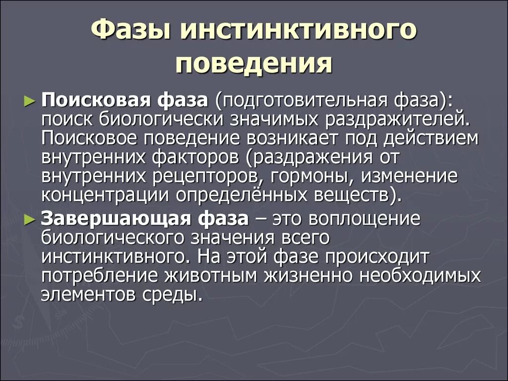 Завершающее поведение. Завершающее поведение