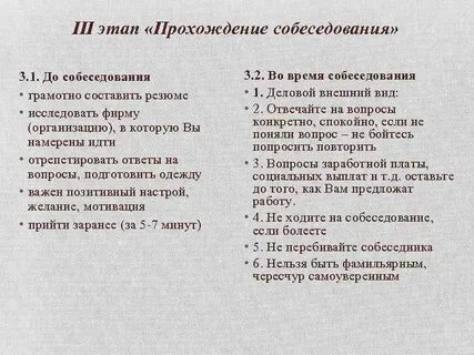 3 этап собеседования