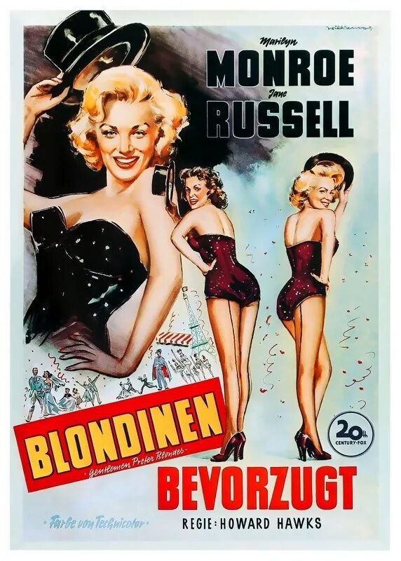 Prefer blondes. Джентльмены предпочитают блондинок Gentlemen prefer blondes (1953). Poster джентльмены предпочитают блондинок. Мэрилин Монро джентльмены предпочитают блондинок.