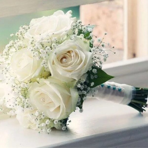Bridal Bouqet of White Peonies, Roses & Lily of the Valley Bridal bouquet peonie