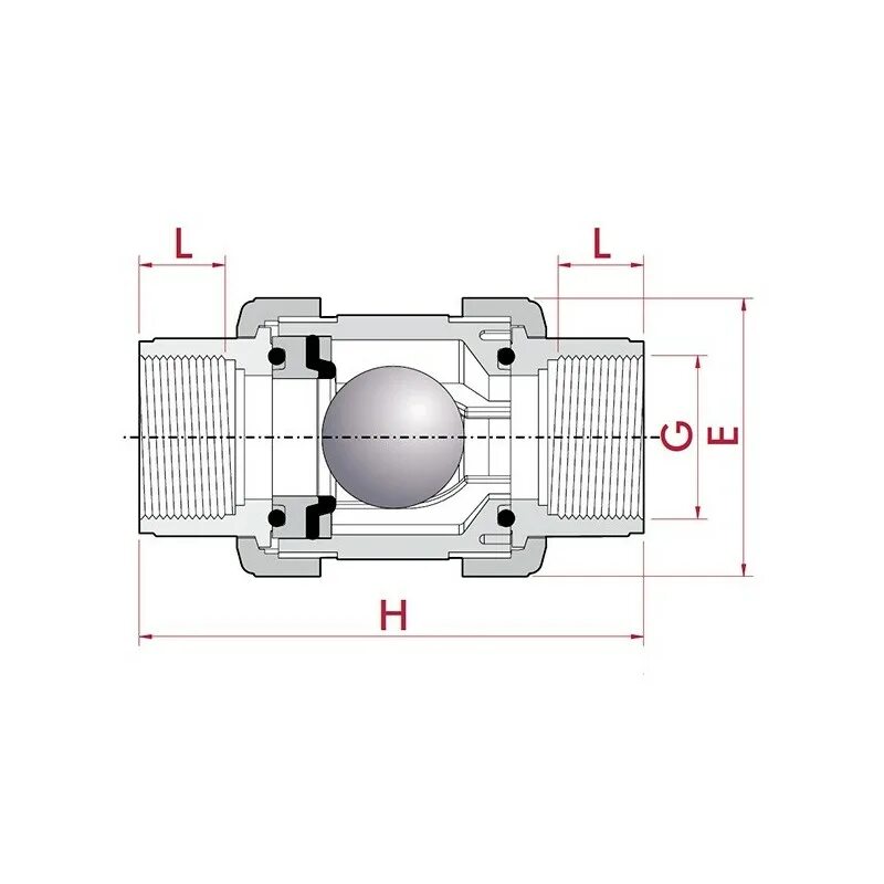 Шар обратного клапана. - Клапан обратный d50 шаровый обр.р.. Pn400/dn50 клапан обратный. Обратный клапан шаровой Ду 450 ПВДФ. Клапан обратный для гравитационных систем ду40.