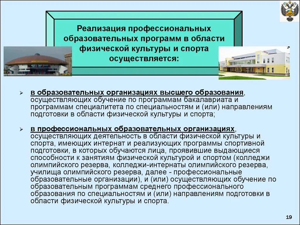 Обучение в образовательном учреждении реализующего образование. Реализация профессиональных образовательных программ. Профессиональные образовательные учреждения. Программы в области физической культуры. Программа профессионального образования.