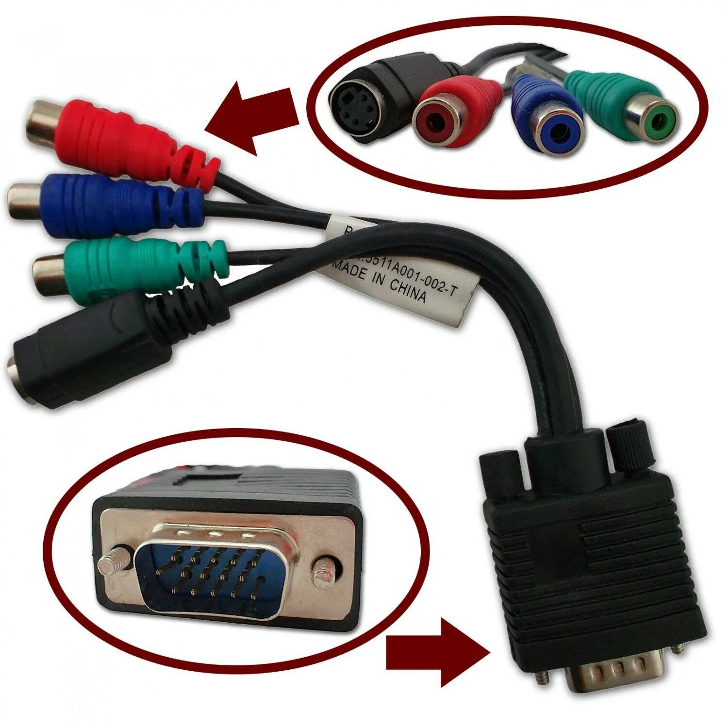 Кабель HDMI, 3.5 мм cabel Переходник/Адаптер HDMI на VGA с аудио - купить по низ