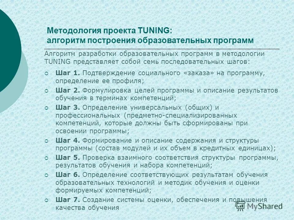 Порядок разработки основной образовательной программы. Порядок разработки основной образовательной программы