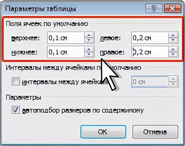 Поле ячейки