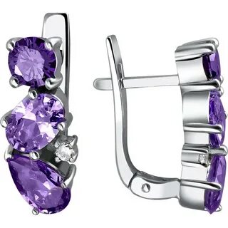 Серьги серебро с камнями с фианитом