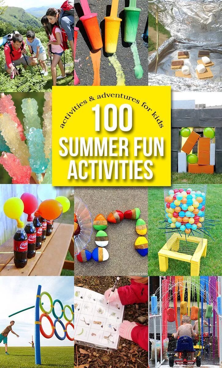 Plans for summer project for kids. Outdoor activities for kids. 3 summer activities. Summer outdoor activities. Summer activities for kids.
