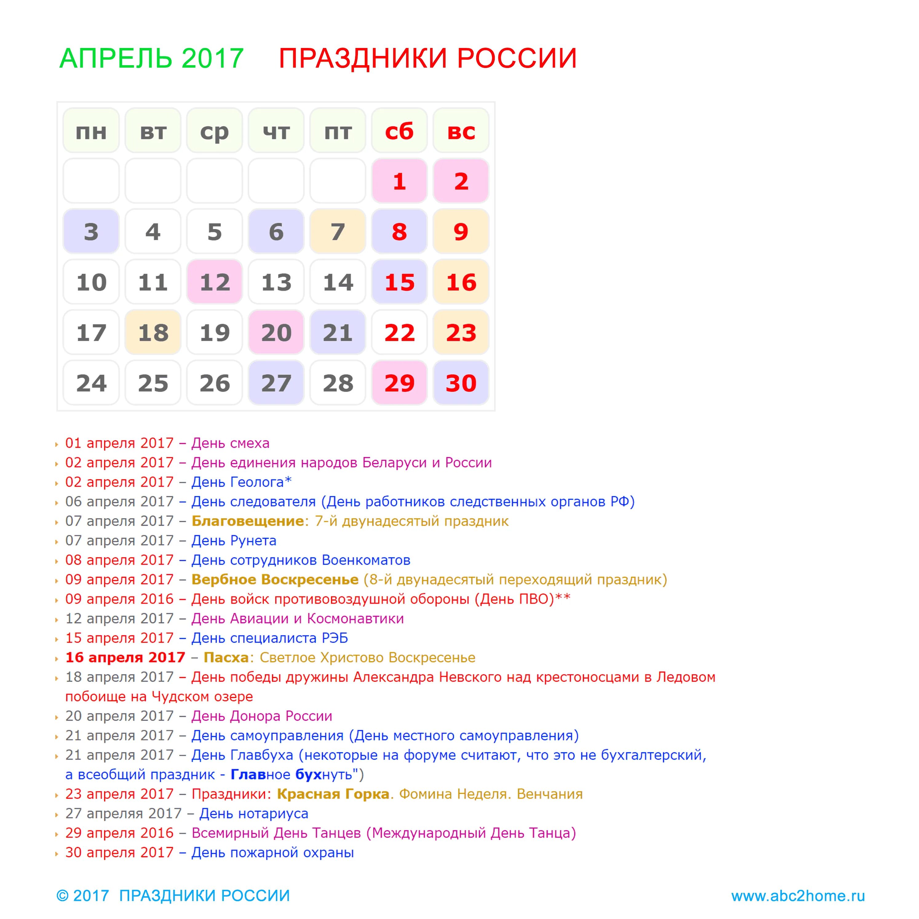 Календарь день 2017. Праздники в апреле. Праздники в апреле в России. Календарь российских праздников. Профессиональные праздники в апреле.