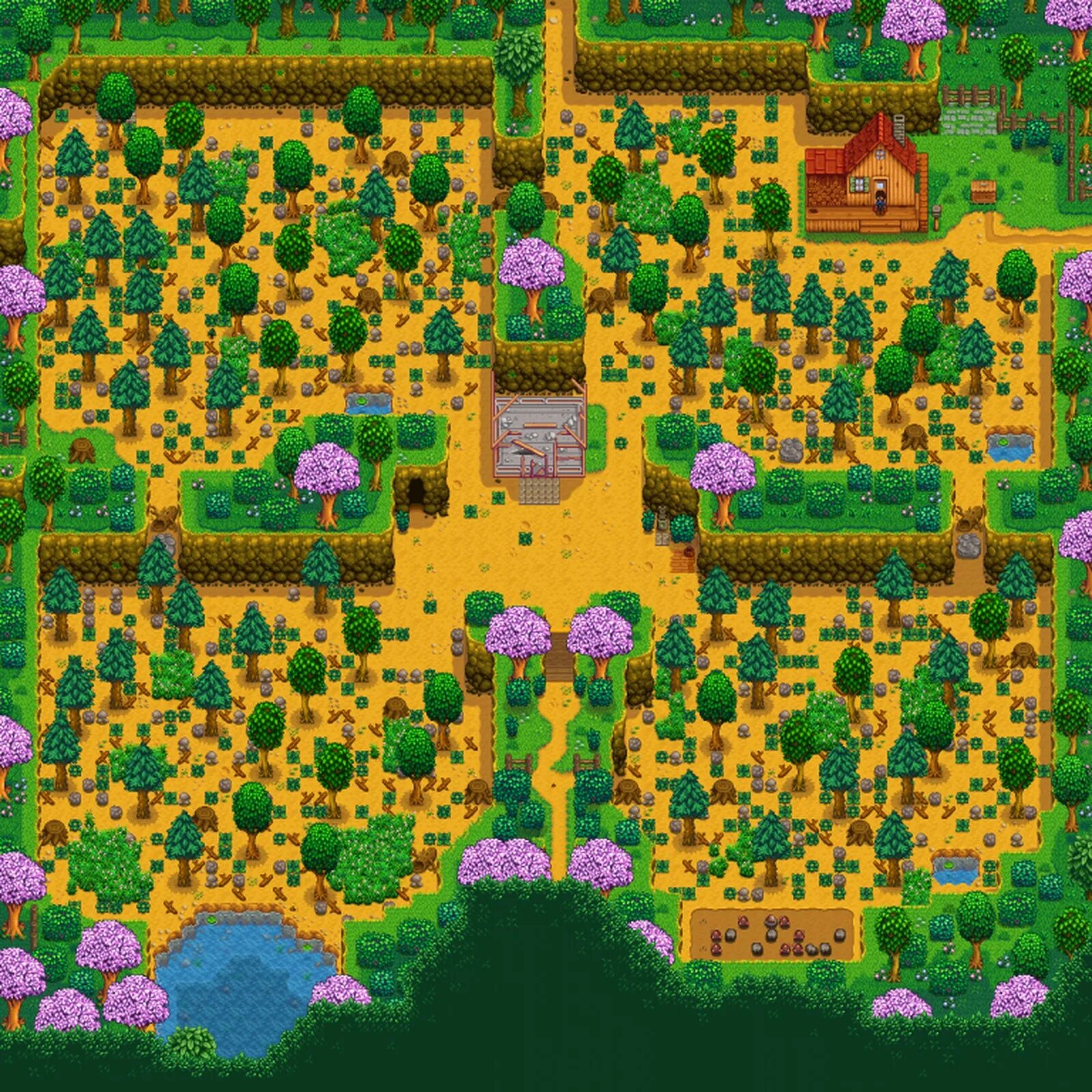 Stardew village. Ферма четыре угла Stardew Valley. Ферма 4 угла Stardew Valley. Четыре угла Stardew Valley. Стардью Валли ферма четыре угла.