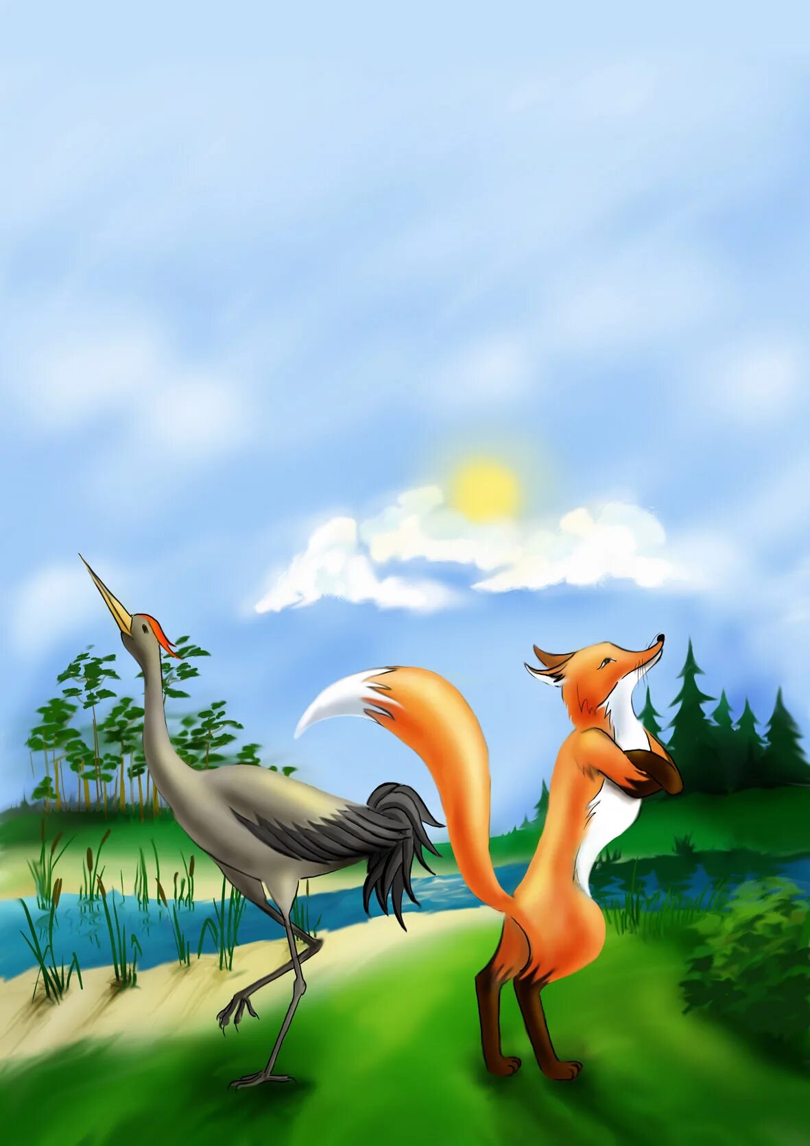 рнс лиса и журавль. казахские сказки для детей. түлкі мен тырна ертегісі. тулки. русские сказки лиса и журавль.