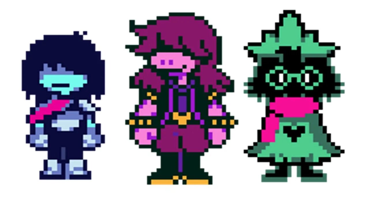 Deltarune characters. Дельтарун 2. сьюзи из дельтарун пиксель. сьюзи deltarune спрайт.