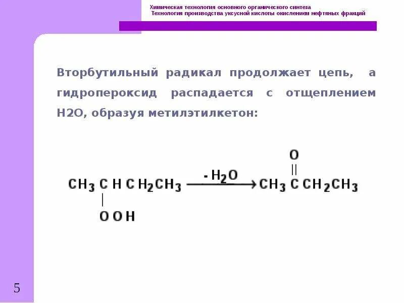 Получите уксусную кислоту окислением бутана