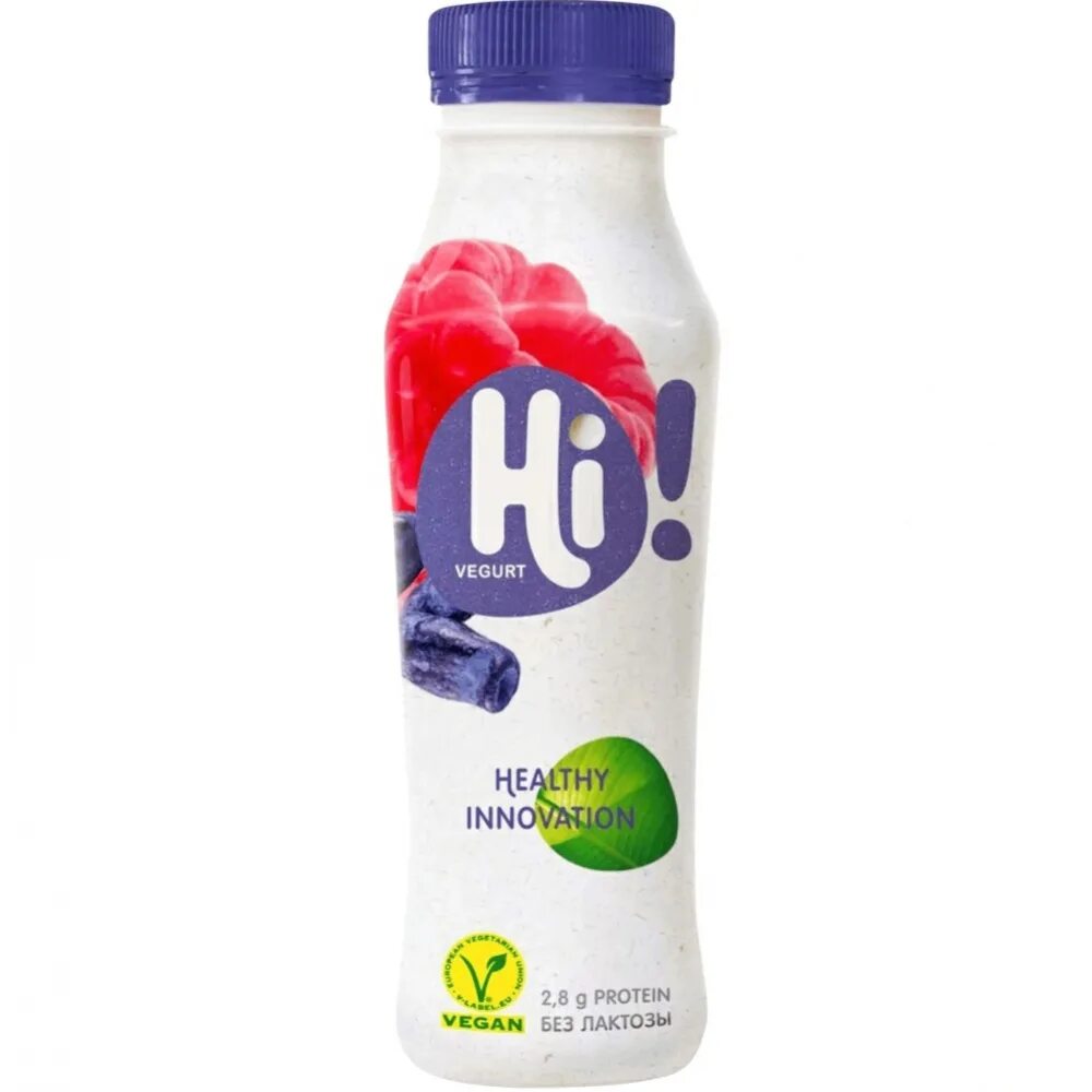 Hi йогурт растительный. Йогурт питьевой с малиной. Напиток Hi. Напиток растительный Hi йогурт 2% 270г.