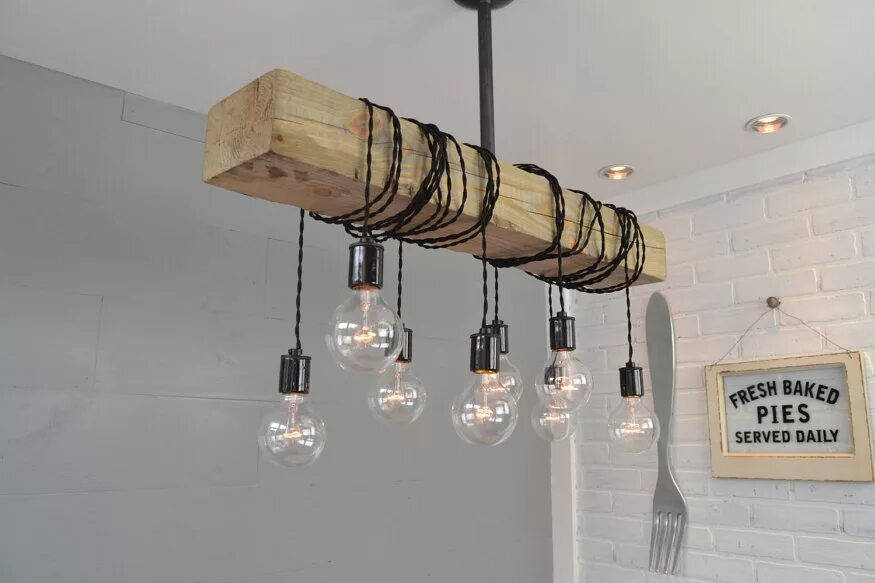 Makarios Decor Rustic Beam Chandelier, Barn Beam Light Rustic chandelier, Rustic