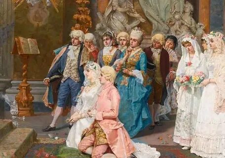 Изображения картин и гравюр иллюстрирующих жизнь знатных людей в 18 веке