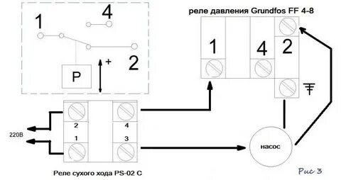 Схема подключения насоса grundfos