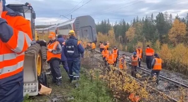 Поезд оленегорск мурманск. Сход вагонов под Оленегорском. Сход вагонов Оленегорск. Оленегорск поезд авария.