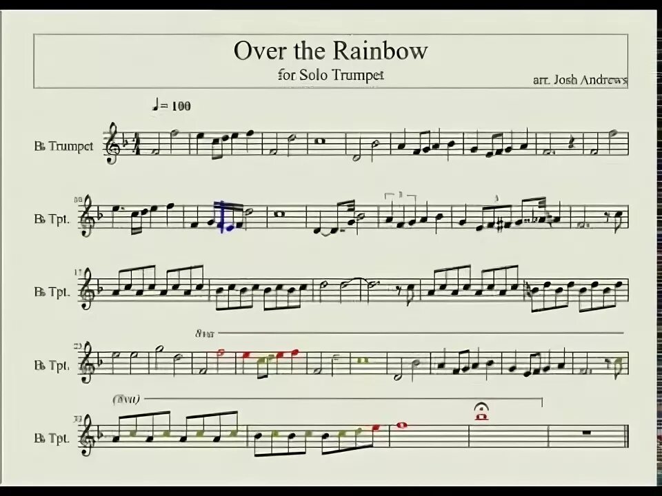 Песня over the rainbow. Over the Rainbow. Over the Rainbow Ноты. Джазовый стандарт over the Rainbow. Over the Rainbow труба Ноты.