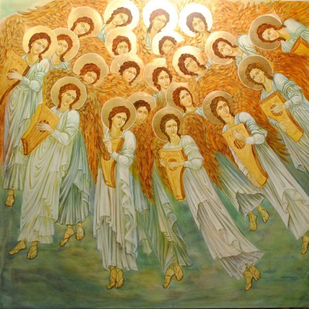 Сонмы ангелов Джотто. Православие воинство Христово живопись. Ангел икона Сванетия. Сонм ангелов икона.
