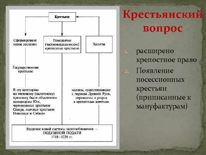 Отношение петра к крестьянам. Крестьянский вопрос при Петре 1. Категории крестьян при Петре. Схема категории крестьян.