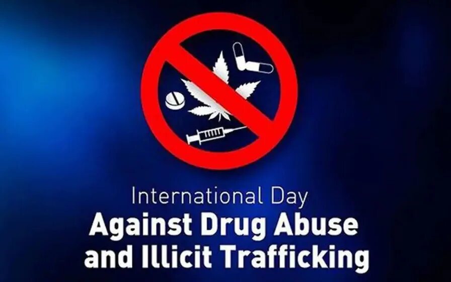 Against the day. International Day against drug abuse and illicit trafficking. International Day against drug abuse. Illicit trafficking. World Anti drug \.