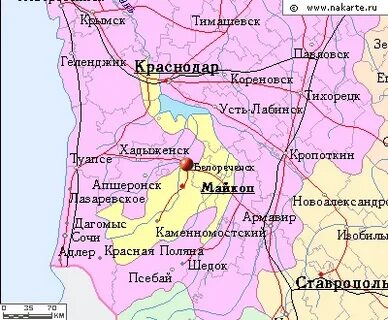 Карта города белореченск краснодарский