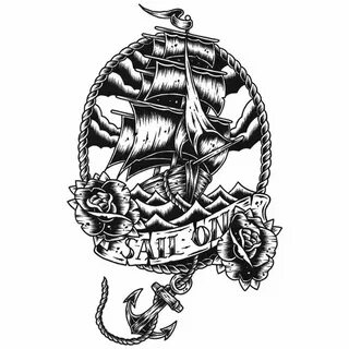 Эскиз тату морская тематика