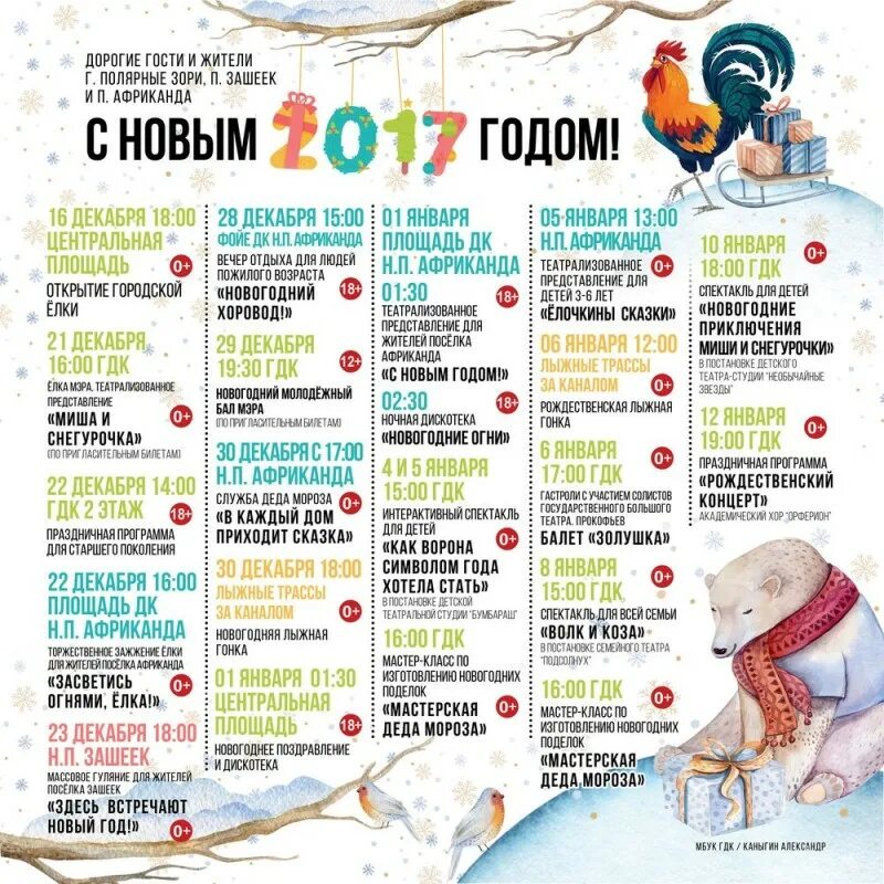 расписание полярные зори африканда