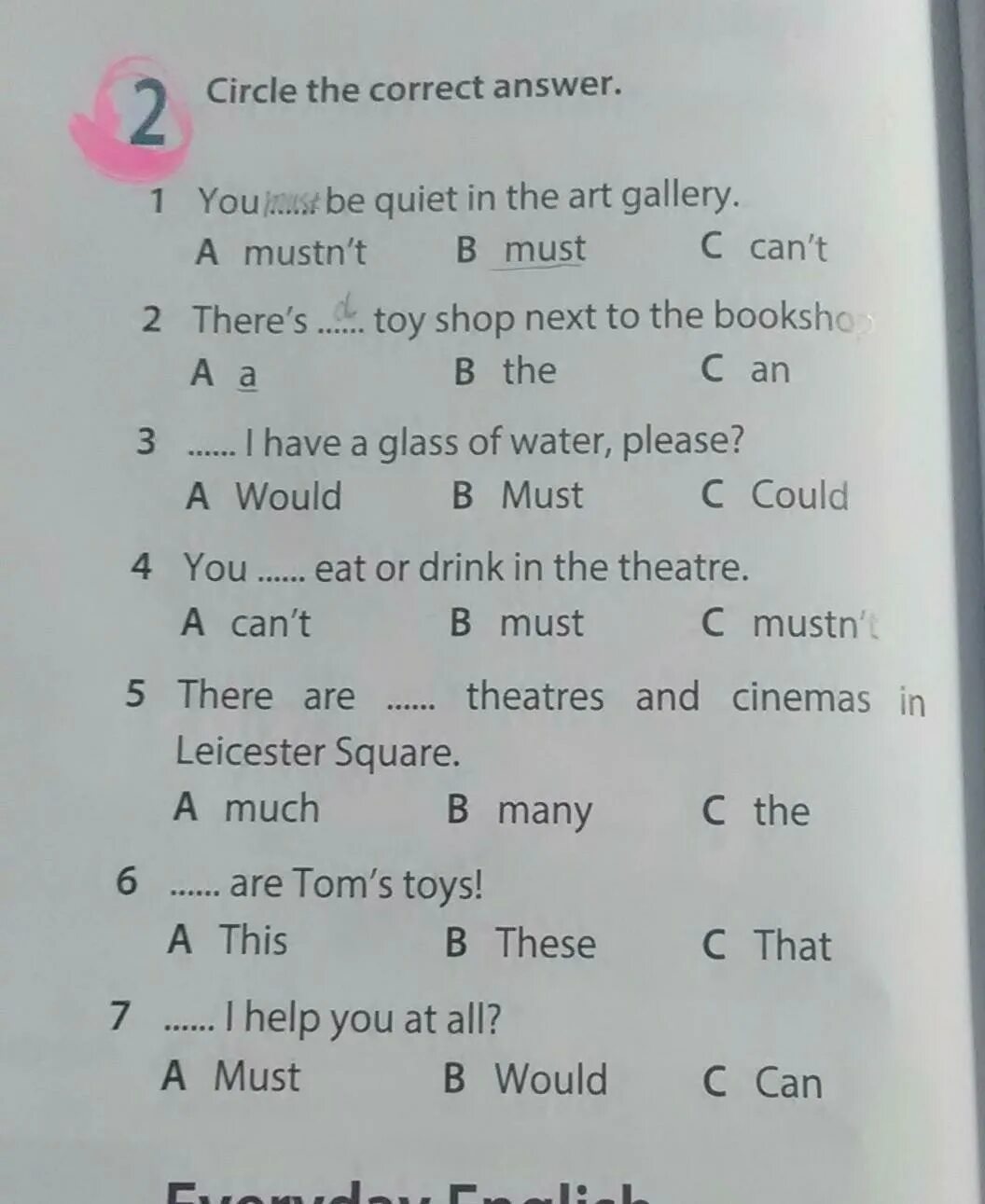 Circle the correct answer. Circle the correct answer a b c ord.