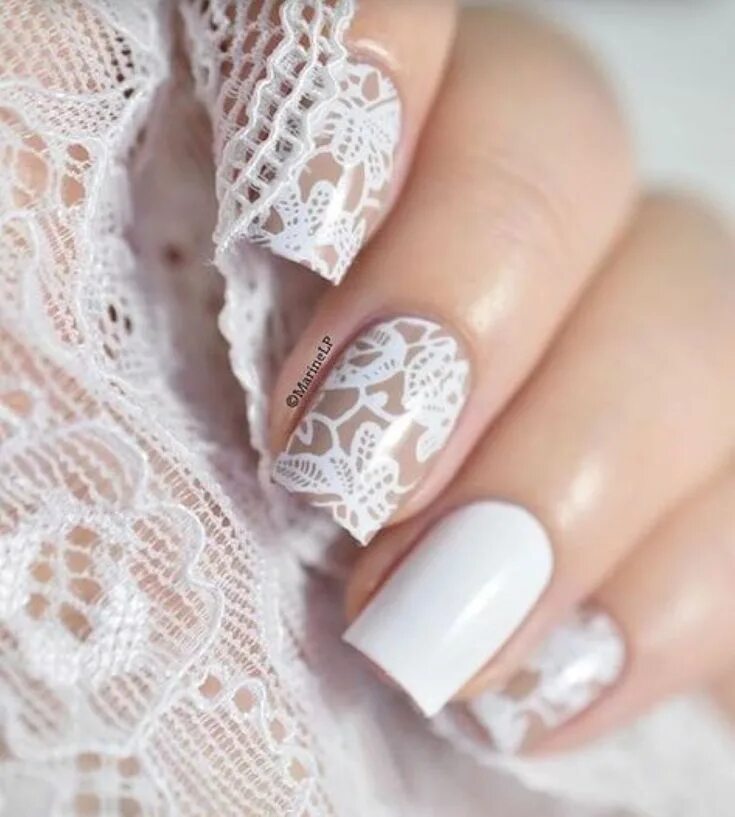 Сестра Сакамаки Crystal nails, French manicure nails, Wedding nails