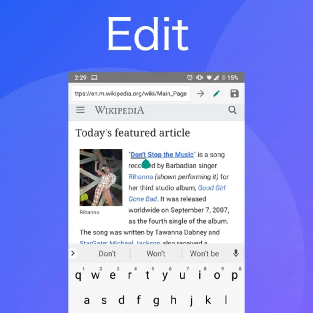 Edit webpage. Edit webpage