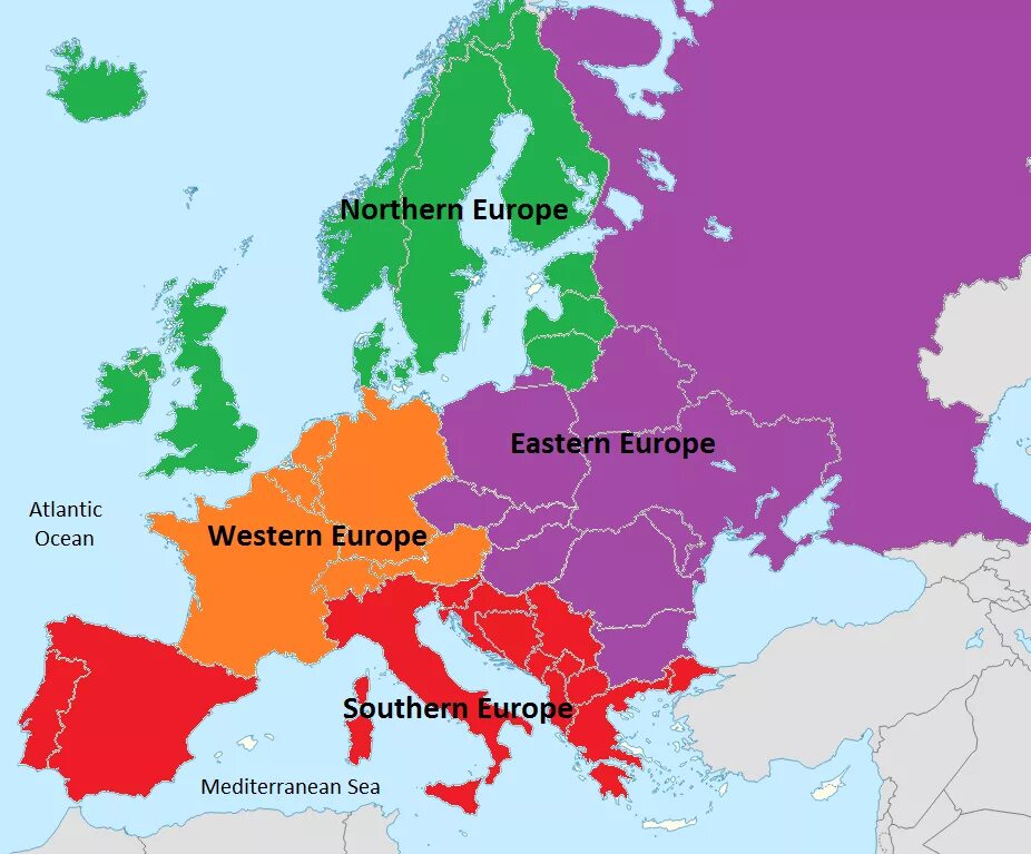 Europe is bordered towards the