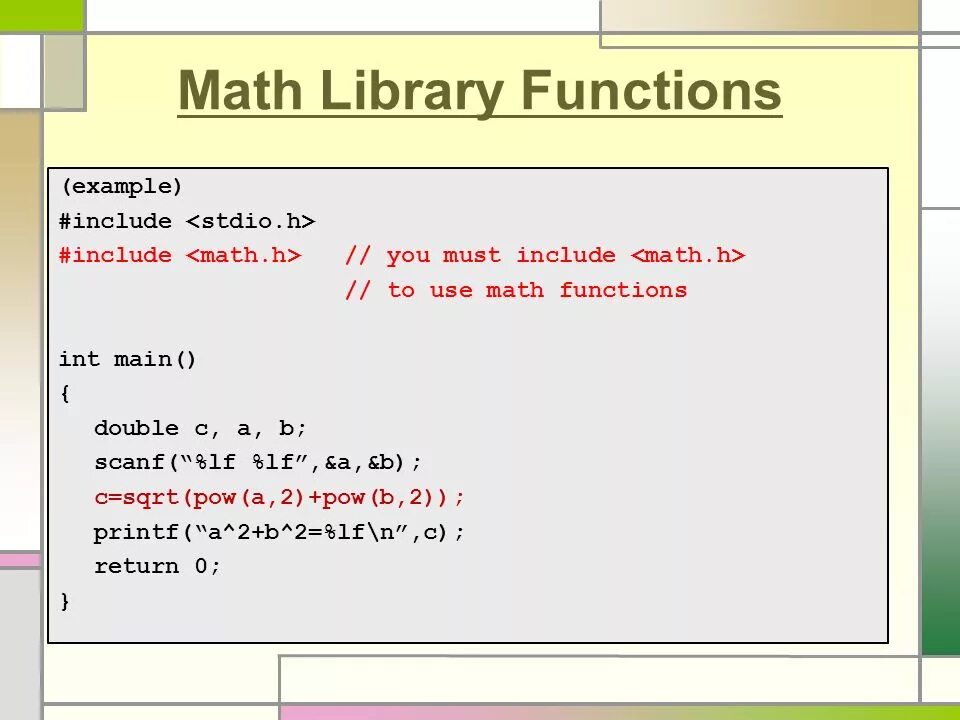 Using c library in c. Библиотека Math. Библиотека Math c. Математическая библиотека c++. Библиотека Math в с++.