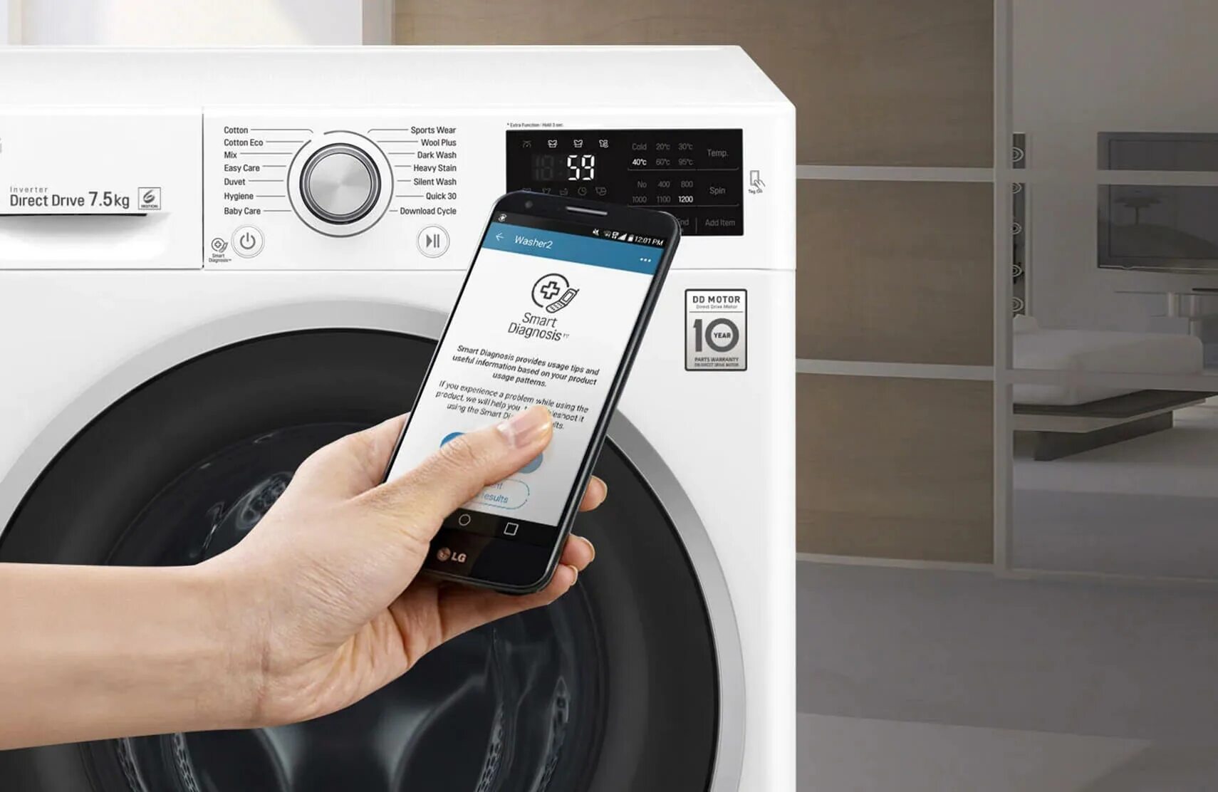 LG 14/8kg Inverter Direct Drive Washer Dryer F2514DTGE