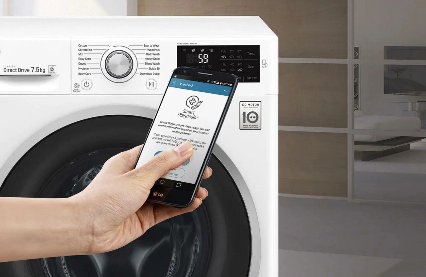 Стиральная машина через телефон. Стиральная машинка LG Smart Diagnostic. Стиральная машина LG f2m5hs6w. Машинка стиральная LG f2v3gs3w. Tag on LG стиральная машина.