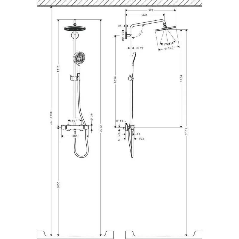 Смеситель душа стандарт. 27147000 Raindance Showerpipe 240 душевая система. Душевая стойка Hansgrohe Raindance select s 240 Showerpipe 27115000 хром. Hansa душевая система с термостатом a017948 схема монтажа. Высота смесителя для душа от поддона стандарт.