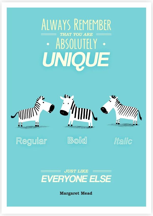 You are unique. Be Bold плакат. You are unique like everyone else. Illustrated quote. Just unique