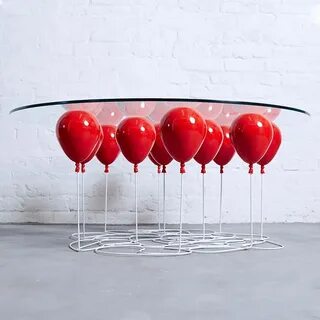 House of balloons glass table girls