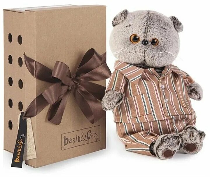 игрушка-подушка basik&co кот басик 40 см. котик в коробке игрушка. котик в коробке игрушка. котик в коробке игрушка. басик и мышка ks19-004.