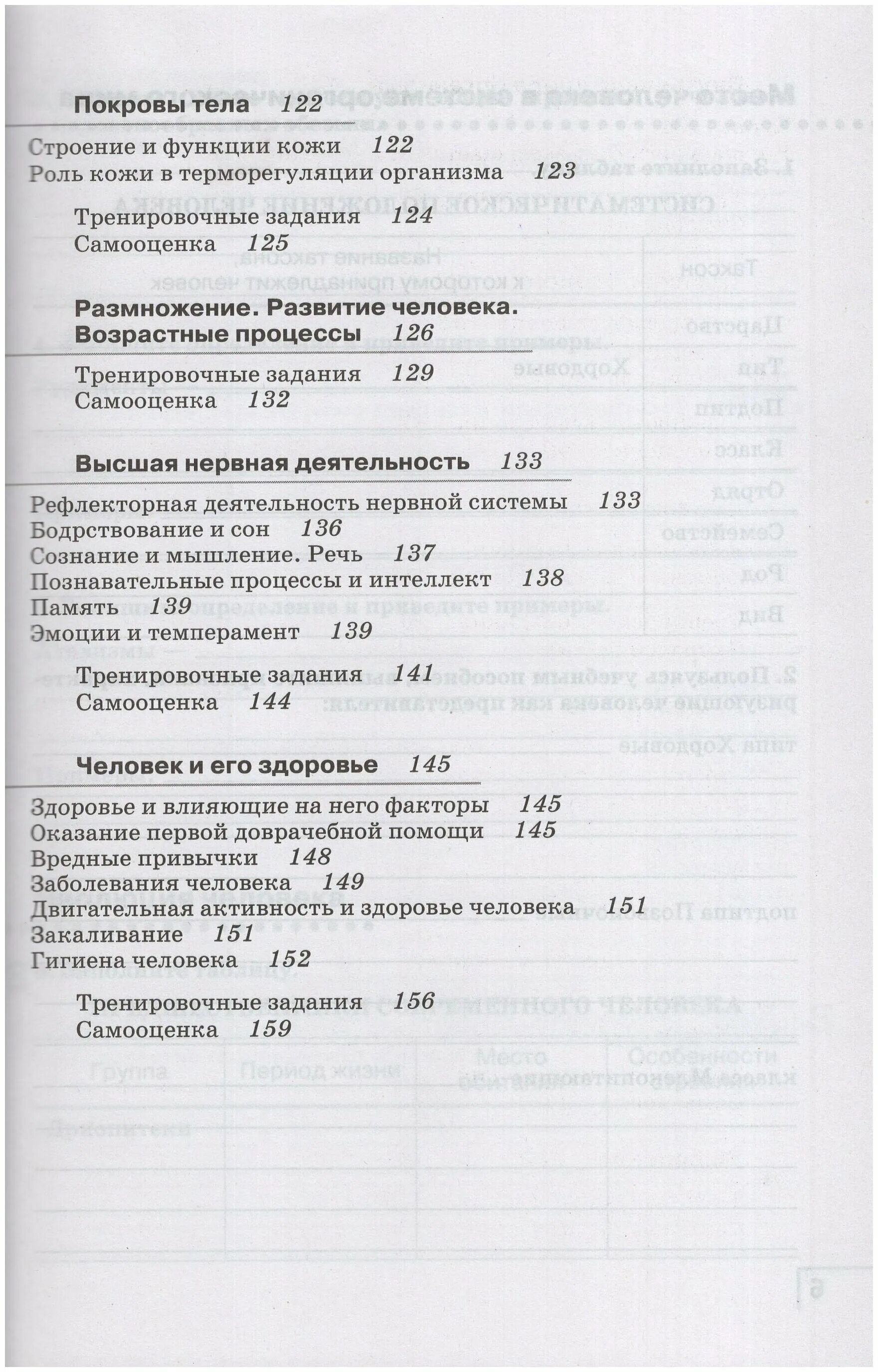 Биология 8 класс рабочая тетрадь агафонова