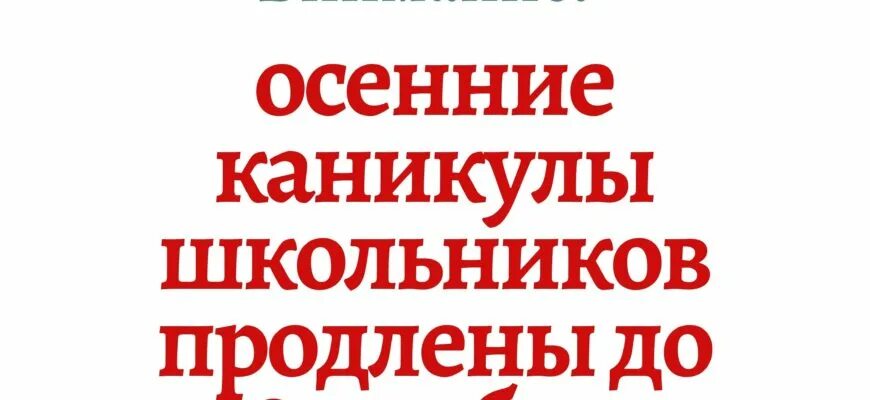 Каникулы продлят до 1. Каникулы продлены. Каникулы продлили. Продление осенних каникул. Каникулы до 8 ноября.