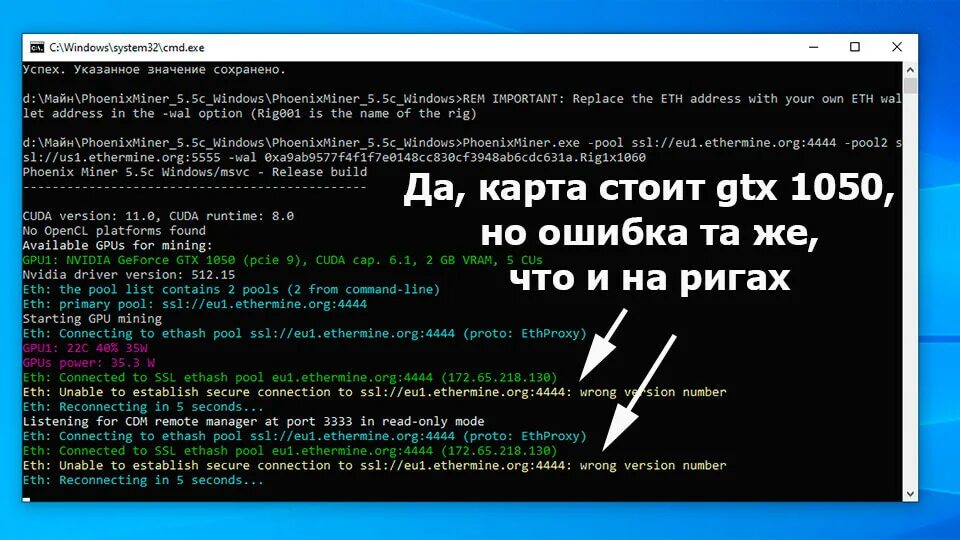 Удаленный хост принудительно разорвал существующее подключение. Ошибки майнера Rave os. Secure connection. Пул в майнинге.