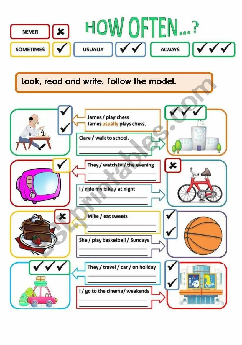 How often tv. Always never worksheet. always usually sometimes never worksheet. always never often sometimes usually worksheets. always usually sometimes never for kids.