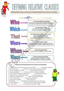Defining non defining relative clauses exercises