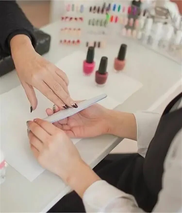 Woman Hand on Manicure Treatment in Beauty Salon. Beauty Parlour Stock Image - I