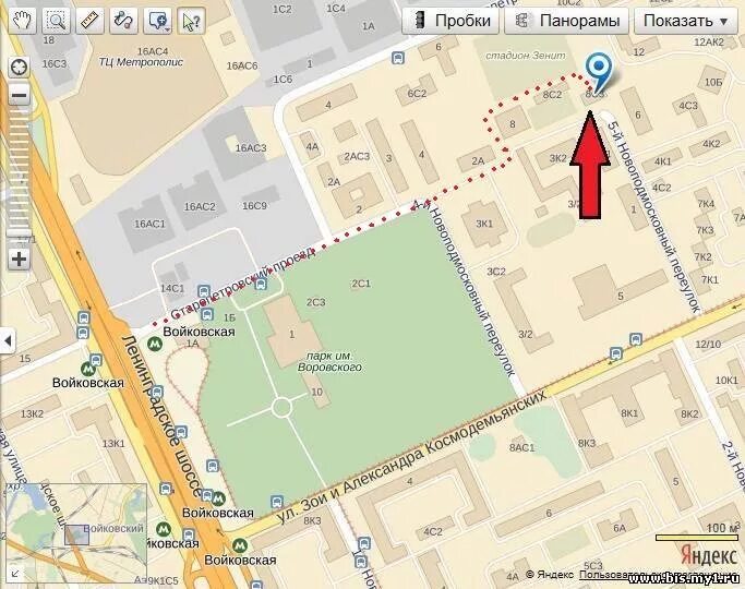 как проехать от метро войковская